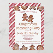 ジンジャーブレッ飾ドクッキーパーティー 招待状 (正面/裏面)