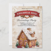 ジンジャーブレッ飾ドハウスのパーティークリスマス 招待状 (正面)