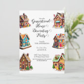 ジンジャーブレッ飾ドハウスのパーティークリスマス 招待状 (スタンド正面)