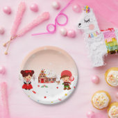 ジンジャーブレッ飾ドハウスのパーティープレート ペーパープレート (パーティー)