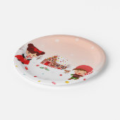 ジンジャーブレッ飾ドハウスのパーティープレート ペーパープレート (アングル)