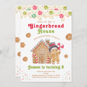 ジンジャーブレッ飾ドハウスのパーティー 招待状 (正面/裏面)