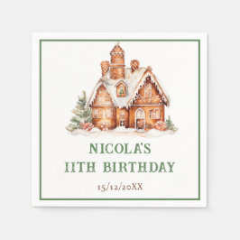 ジンジャーブレッ飾ドハウスの誕生日パーティー スタンダードカクテルナプキン