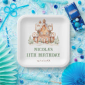 ジンジャーブレッ飾ドハウスの誕生日パーティー ペーパープレート (パーティー)