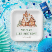 ジンジャーブレッ飾ドハウスの誕生日パーティー ペーパープレート (パーティー)
