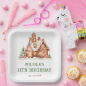 ジンジャーブレッ飾ドハウスの誕生日パーティー ペーパープレート (パーティー)