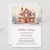 ジンジャーブレッ飾ドハウスの誕生日パーティー 招待状 (正面)