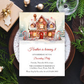 ジンジャーブレッ飾ドハウスの誕生日パーティー 招待状