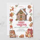 ジンジャーブレッ飾ドハウスクリスマスパーティー シーズンカード (正面)