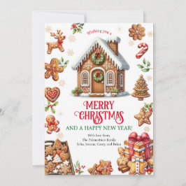 ジンジャーブレッ飾ドハウスクリスマスパーティー シーズンカード