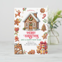 ジンジャーブレッ飾ドハウスクリスマスパーティー シーズンカード