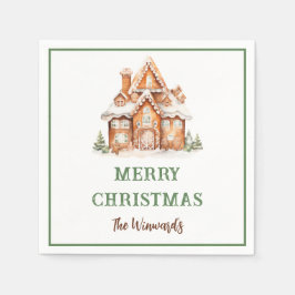ジンジャーブレッ飾ドハウスクリスマスパーティー スタンダードカクテルナプキン