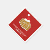 ジンジャーブレッ飾ドハウスクリスマスパーティー スタンダードカクテルナプキン (角)