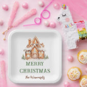 ジンジャーブレッ飾ドハウスクリスマスパーティー ペーパープレート (パーティー)