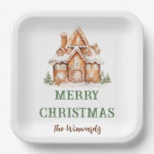 ジンジャーブレッ飾ドハウスクリスマスパーティー ペーパープレート (正面)