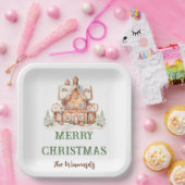 ジンジャーブレッ飾ドハウスクリスマスパーティー ペーパープレート (パーティー)