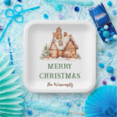 ジンジャーブレッ飾ドハウスクリスマスパーティー ペーパープレート (パーティー)