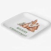 ジンジャーブレッ飾ドハウスクリスマスパーティー ペーパープレート (傾斜あり)