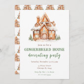 ジンジャーブレッ飾ドハウスクリスマスパーティー 招待状 (正面/裏面)
