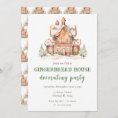ジンジャーブレッ飾ドハウスクリスマスパーティー 招待状 (正面/裏面)