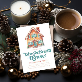 ジンジャーブレッ飾ドハウスクリスマスパーティー 招待状