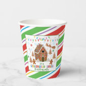 ジンジャーブレッ飾ドハウスズパーティー紙カップ – WH 紙コップ (正面)