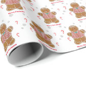 ジンジャーブレルド及びキャンディーケーン包み紙 ラッピングペーパー (ロールコーナー)