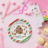 ジンジャーブレ飾ッドハウスパーティープレート- WH ペーパープレート (パーティー)