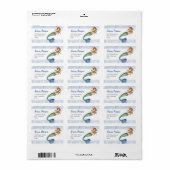 ジンジャーヘアの美しいレインボーマーメイド ラベル (フルシート)