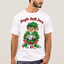 ジンジャーベルジャバ 面白いエルフ コーヒーデザイン Tシャツ