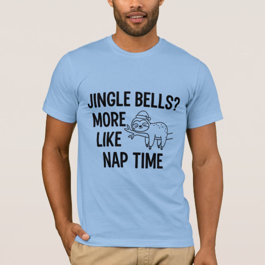 ジンジャーベルズよりも昼寝を | 冗談スロースのクリスマス Tシャツ (正面)