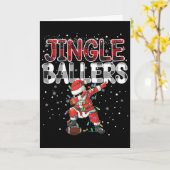 ジンジャーベル サンタ 足跡 クリスマス サッカー チェック柄 _ カード (黄色い花)