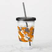 ジンジャーホワイト黒猫の対角パターン アクリルタンブラー (左)