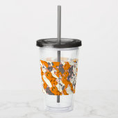 ジンジャーホワイト黒猫の対角パターン アクリルタンブラー (右)