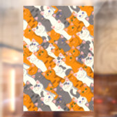 ジンジャーホワイト黒猫の対角パターン ウィンドウサイン (シート2)