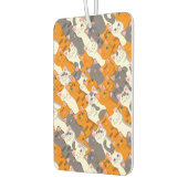 ジンジャーホワイト黒猫の対角パターン カーエアーフレッシュナー (左)