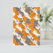 ジンジャーホワイト黒猫の対角パターン サンキューカード (スタンド正面)