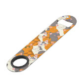 ジンジャーホワイト黒猫の対角パターン スピード栓抜き (正面アングル)