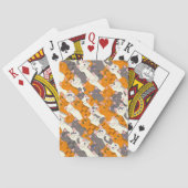 ジンジャーホワイト黒猫の対角パターン トランプ (裏面)