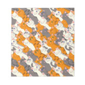 ジンジャーホワイト黒猫の対角パターン ノートパッド (正面)