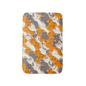 ジンジャーホワイト黒猫の対角パターン バスマット (正面縦)