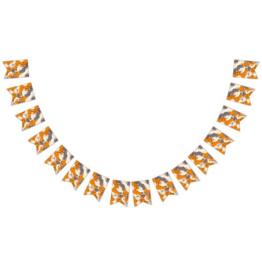 ジンジャーホワイト黒猫の対角パターン バンティングフラッグ (全)