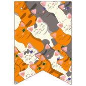 ジンジャーホワイト黒猫の対角パターン バンティングフラッグ (第3の旗)