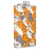 ジンジャーホワイト黒猫の対角パターン フラスク (右)