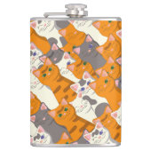 ジンジャーホワイト黒猫の対角パターン フラスク (正面)