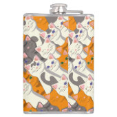 ジンジャーホワイト黒猫の対角パターン フラスク (裏面)