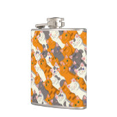 ジンジャーホワイト黒猫の対角パターン フラスク (左)