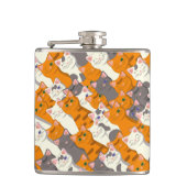 ジンジャーホワイト黒猫の対角パターン フラスク (正面)