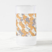 ジンジャーホワイト黒猫の対角パターン フロストグラスビールジョッキ (中央)