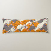 ジンジャーホワイト黒猫の対角パターン ボディピロー (裏面)